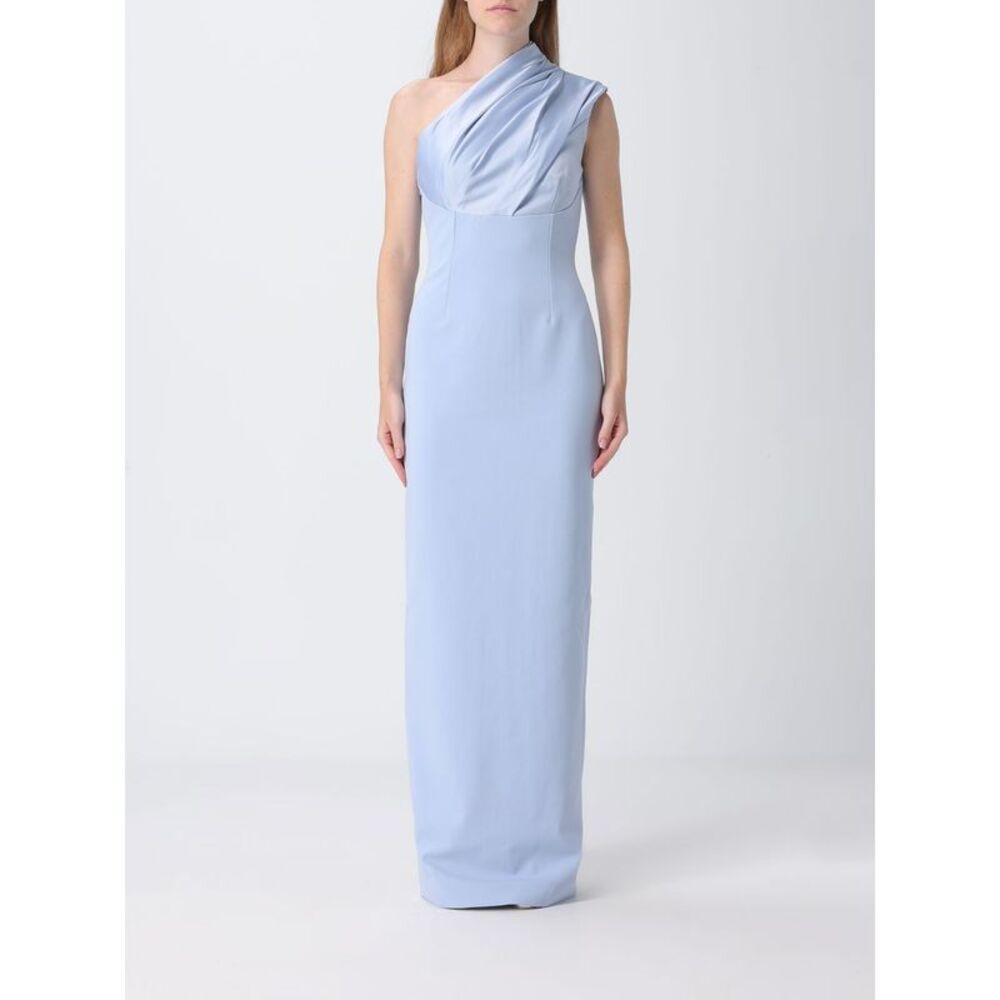 Solace London Women Solace London One-Shoulder Satin Long Gown With Back Slit